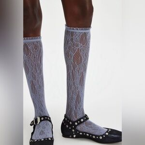 Free People Lovers Lace Knee Socks NWT large OS